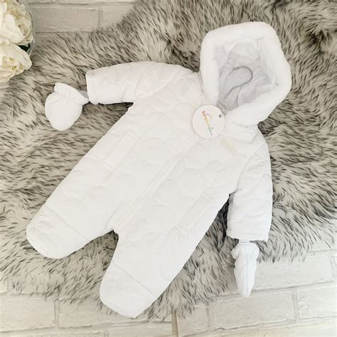 Unisex White Snowsuit | Newborn Snowsuit | Bumpalumpa.com