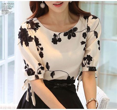 Summer Ladies Vestidos Retro Flower Print Chiffon Shirt Chiffon Floral