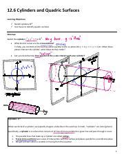 Understanding Cylinders And Quadric Surfaces Sketching Traces