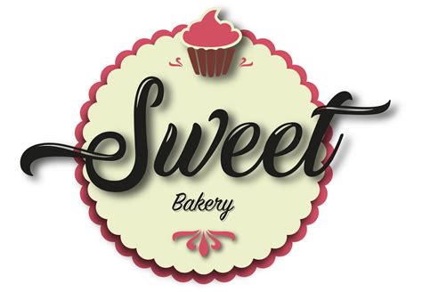 The Word Sweet Bakery Written In Cursive Writing With A Cupcake On Top