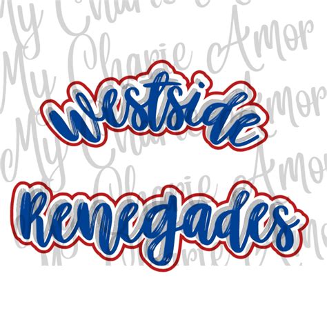 Westside Renegades School Mascot Mascot PNG Red Blue - Etsy