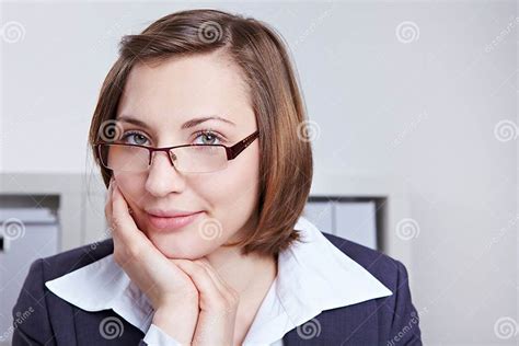 Smiling Business Woman With Glasses Stock Image Image Of Advice Place 25311041