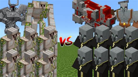 Iron Golems Alliance Vs Pillager Alliance In Mob Battle Youtube