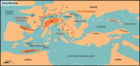 Palinspastic Map For The Early Miocene With Indication Of Download