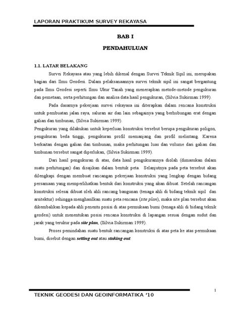 PDF LAPORAN Survey Rekayasa Jalan DOKUMEN TIPS