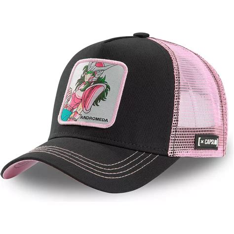 Boné trucker preto e rosa Shun da Andrômeda AND1 Saint Seiya Os