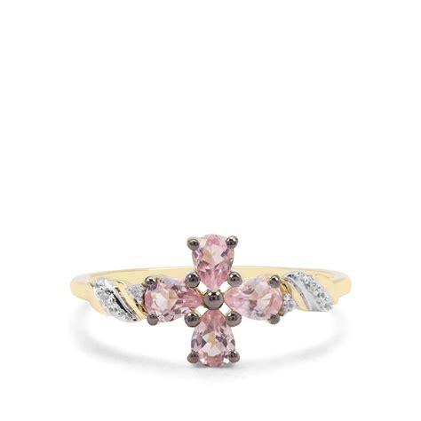 Pink Spinel White Zircon 9K Gold Ring ATGW 0 65ct Gemporia