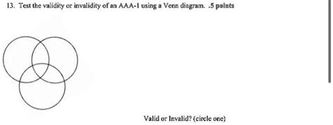 Solved Test The Validity Or Invalidity Cf An Aaa I Using Venn Diagram