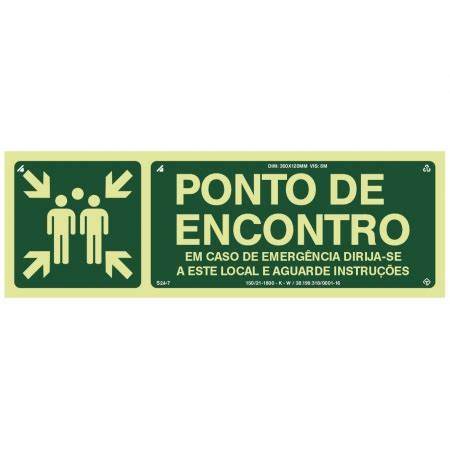 Comprar Placa Fotoluminescente Local Ponto De Encontro De Emerg Ncia