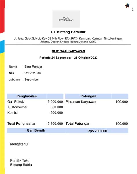 Mudah Dibuat Ini 7 Contoh Slip Gaji Karyawan Toko