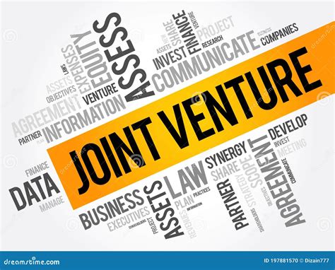 Joint Venture Word Cloud Collage Business Concept Background Stock