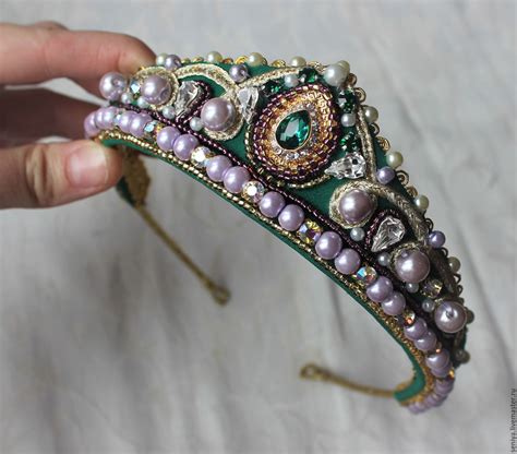 Диадема лилово-изумрудная – заказать на Ярмарке Мастеров – 9C1D1RU ...