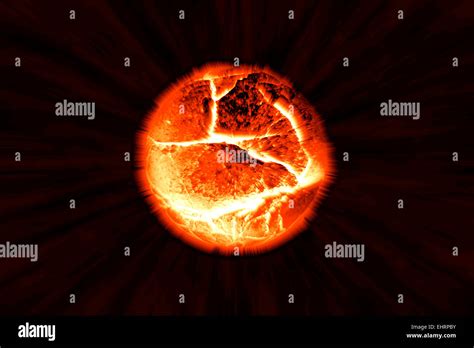 Illustration Of A Exploding Planet Stock Photo Alamy