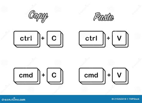 Copier Coller Les Touches Du Clavier Vecteur Illustration De Vecteur