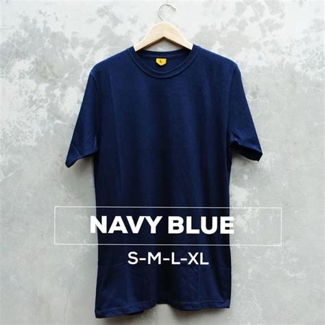 Jual KAOS POLOS COTTON COMBED 30s WARNA BIRU NAVY DONGKER Di Lapak Raja