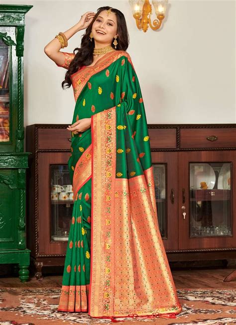 Bunawat Utsav Traditional Woman Festival Wedding Wear Banarasi Silk