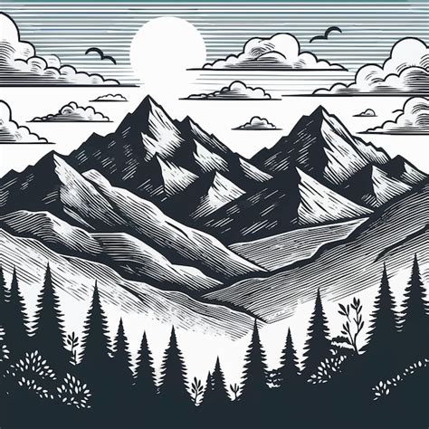 Premium Vector Free Vector Hand Drawn Mountain Range Silhouette