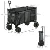 Outsunny Folding Garden Trolley Cargo Traile On Wheels Collapsible