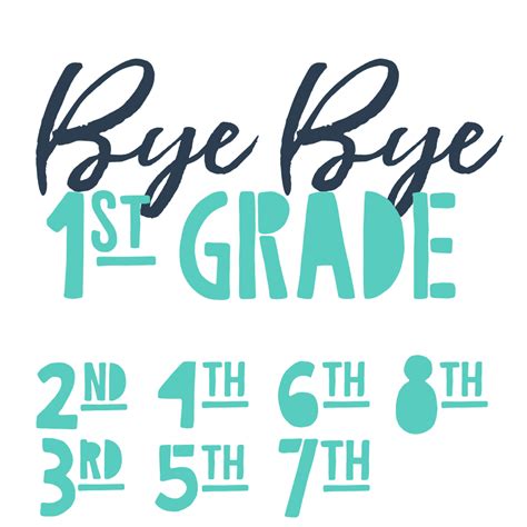 Bye Bye 1st Grade Elementary School Free Svg File Svg Heart