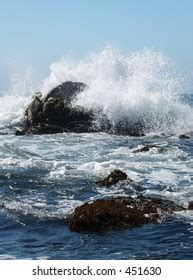 Close Wave Crashing Over Rock Stock Photo Shutterstock