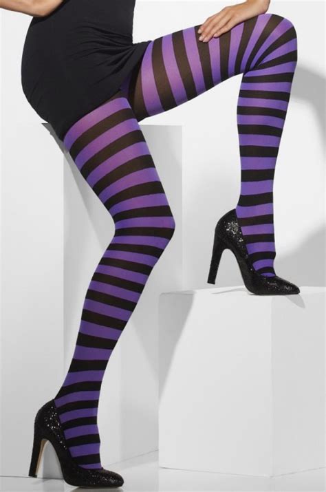 Fever Tights Striped Purple Black The Mad Hatter