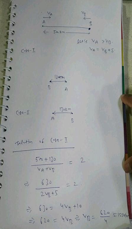 C Distance Between Two Places A And B Is 500 Km Two Cars