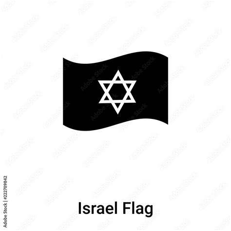 Israel Flag Icon Vector Isolated On White Background Logo Concept Of