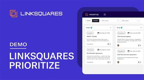 LinkSquares Prioritize Demo Legal Project Management For Your Team