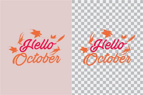 Hello October Typography Design Graphic By Emuchy1999 · Creative Fabrica