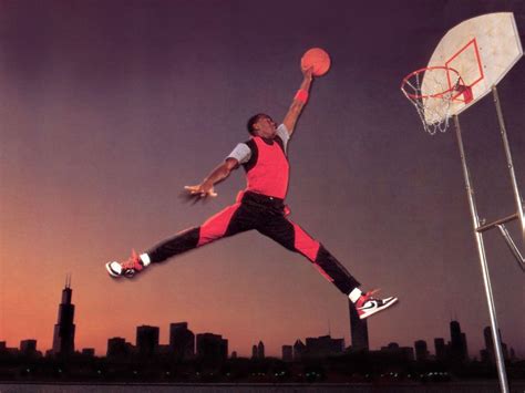 Michael Jordan Dunking From Free Throw Line