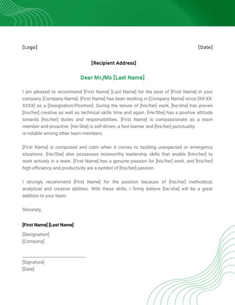 Cleaning Service Recommendation Letter Template Visme