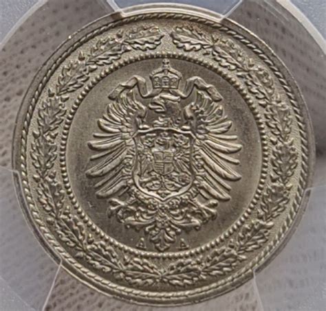 Germany Empire Kaiserreich 20 Pfennig 1887 A Kl Adler Pop 3 Top POP