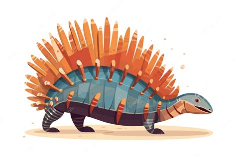 Premium Vector Dimetrodon Prehistoric Dinosaur Flat Vector