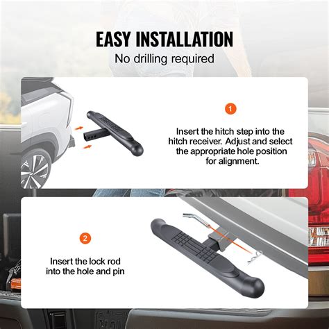 VEVOR Hitch Step for 2 Inch Receiver, Strong Steel Construction with