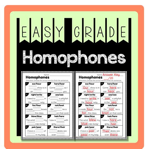 Homophones Sentences With Answers 2