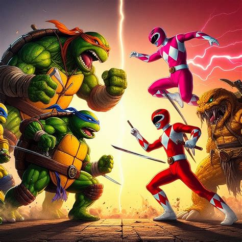 Teenage Mutant Ninja Turtles Vs The Power Rangers By Steveo Hart On