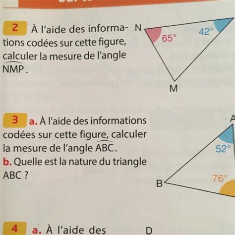 а À l aide des informations codées sur cette figure calculer la