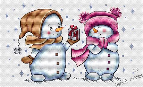 Cross Stitch Snowman Winter Cross Stitch Pattern Snowman Etsy In