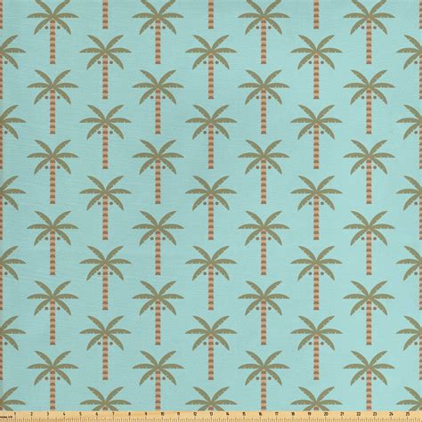 Tropical Fabric By The Yard Repetitive Summer Pattern With Coconut