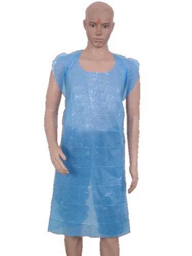 Unisex Blue Disposable Plastic Apron For Safety Protection Size