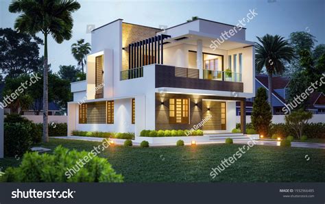 D Illustration Newly Built Luxury Home Stock Illustration