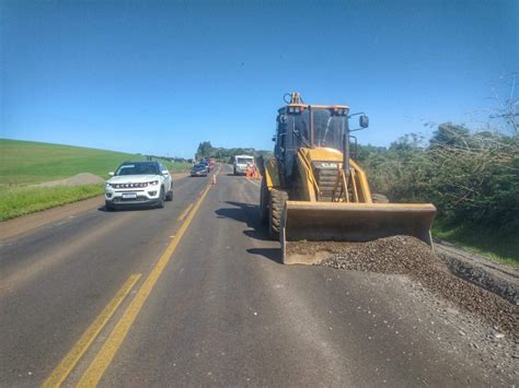 Obras na ERS 135 provocam alterações no trânsito de veículos entre