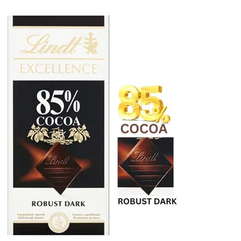 Lindt Excellence Dark Cocoa Chocolate Bar G Pack Of