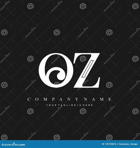 Initial Letter Oz Logo Template Design Stock Vector Illustration Of