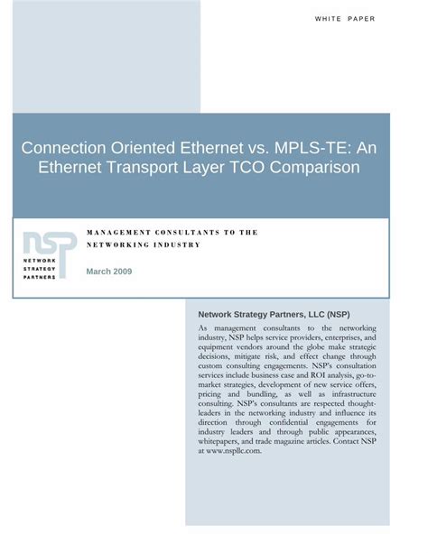 Pdf Connection Oriented Ethernet Vs Mpls Te An Ethernet · Pdf