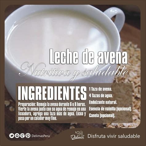 Leche De Avena Receta Beneficios Y Propiedades Blog Vive Sano