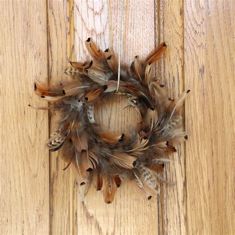 8 Inch Pheasant Feather Wreath Natural Feather Wreath Feather