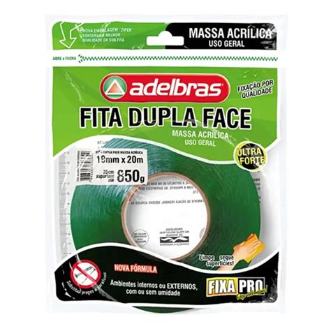 Fita Dupla Face Preço Papelaria - Fita Dupla Face Silicone 19x20m VHB Adelbras Rolo – .Zip Papelaria