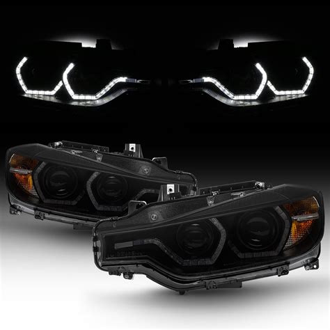 AKKON For BMW F30 3 Series 4 Doors Sedan Black Smoked Factory Halogen