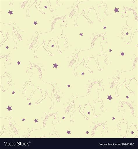 Unicorn And Rainbow Seamless Pattern Isolated Vector Image